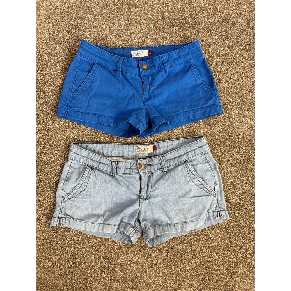 Juniors Shorts Bundle Size 5 Y2K Low Rise‎ Blue Chambray Summer